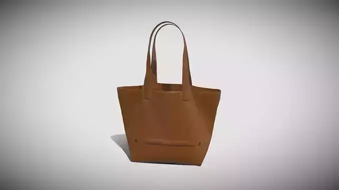 Leather Hand Bag In Low Poly