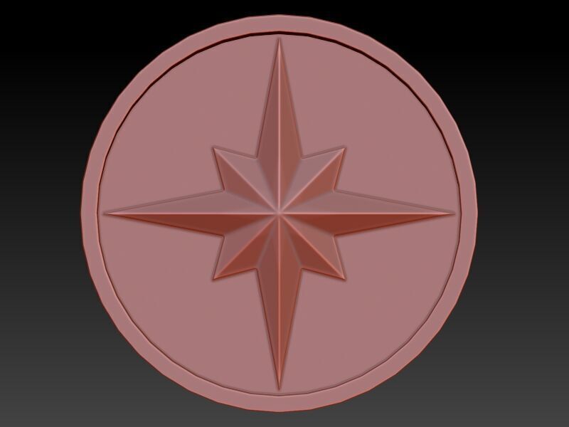 8 Pointed North Star Pendant Charm Necklace Jewelry 3D print model_1