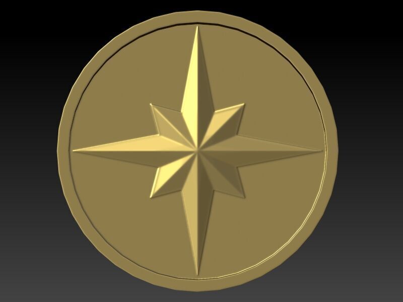 8 Pointed North Star Pendant Charm Necklace Jewelry 3D print model_6