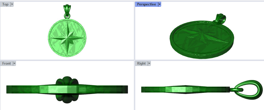 8 Pointed North Star Pendant Charm Necklace Jewelry 3D print model_26