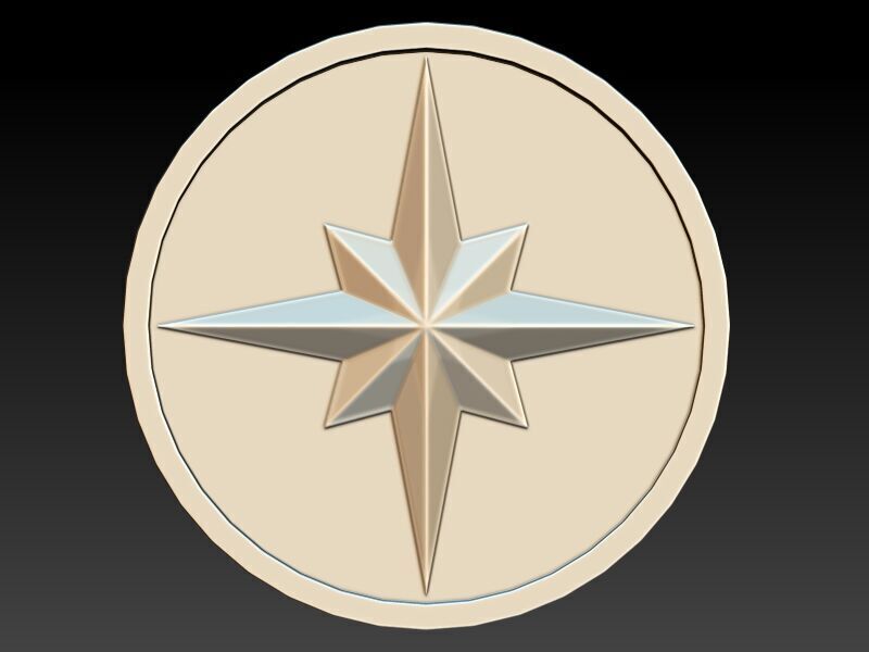 8 Pointed North Star Pendant Charm Necklace Jewelry 3D print model_12