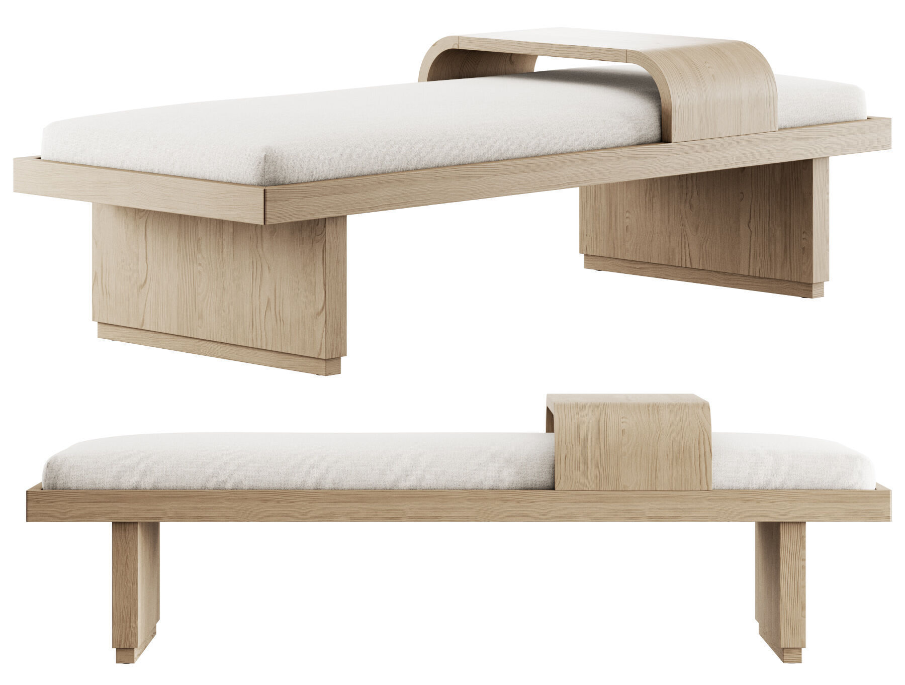 Bryaunna Upholstered Bench By Wade Logan 3D model_11