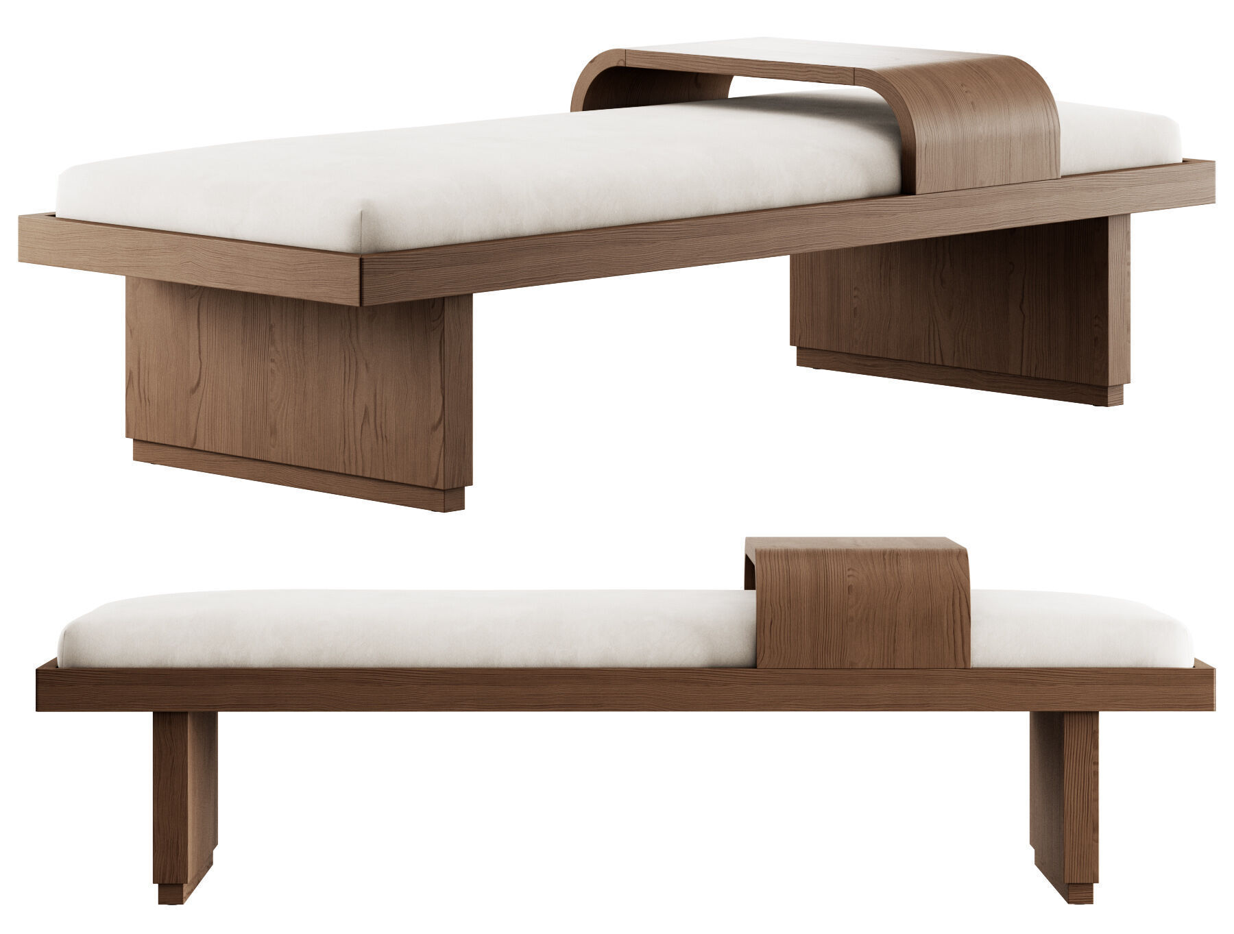 Bryaunna Upholstered Bench By Wade Logan 3D model_7
