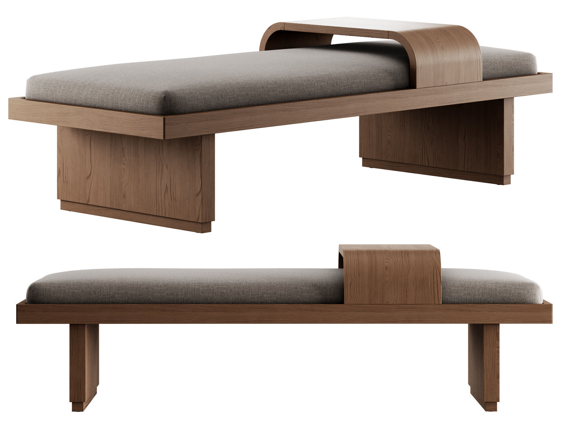 Bryaunna Upholstered Bench By Wade Logan 3D model_9