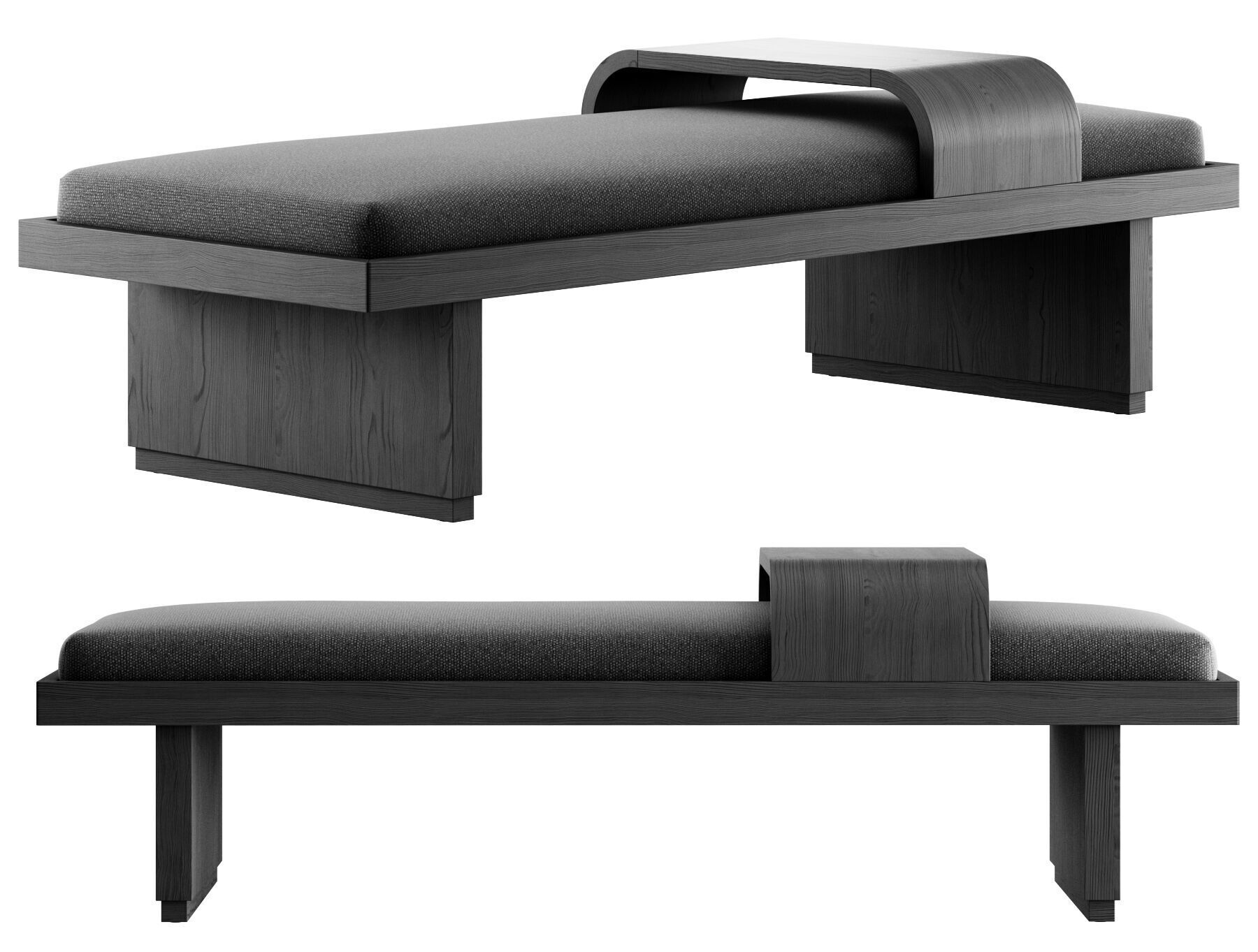 Bryaunna Upholstered Bench By Wade Logan 3D model_13