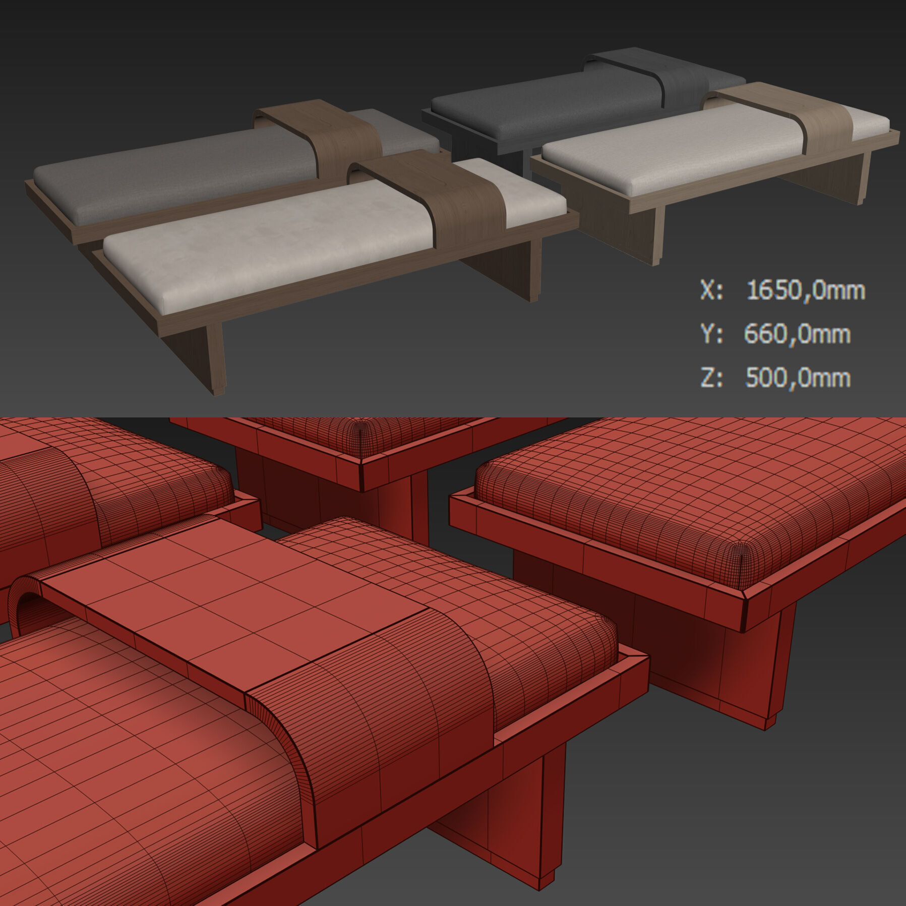 Bryaunna Upholstered Bench By Wade Logan 3D model_6