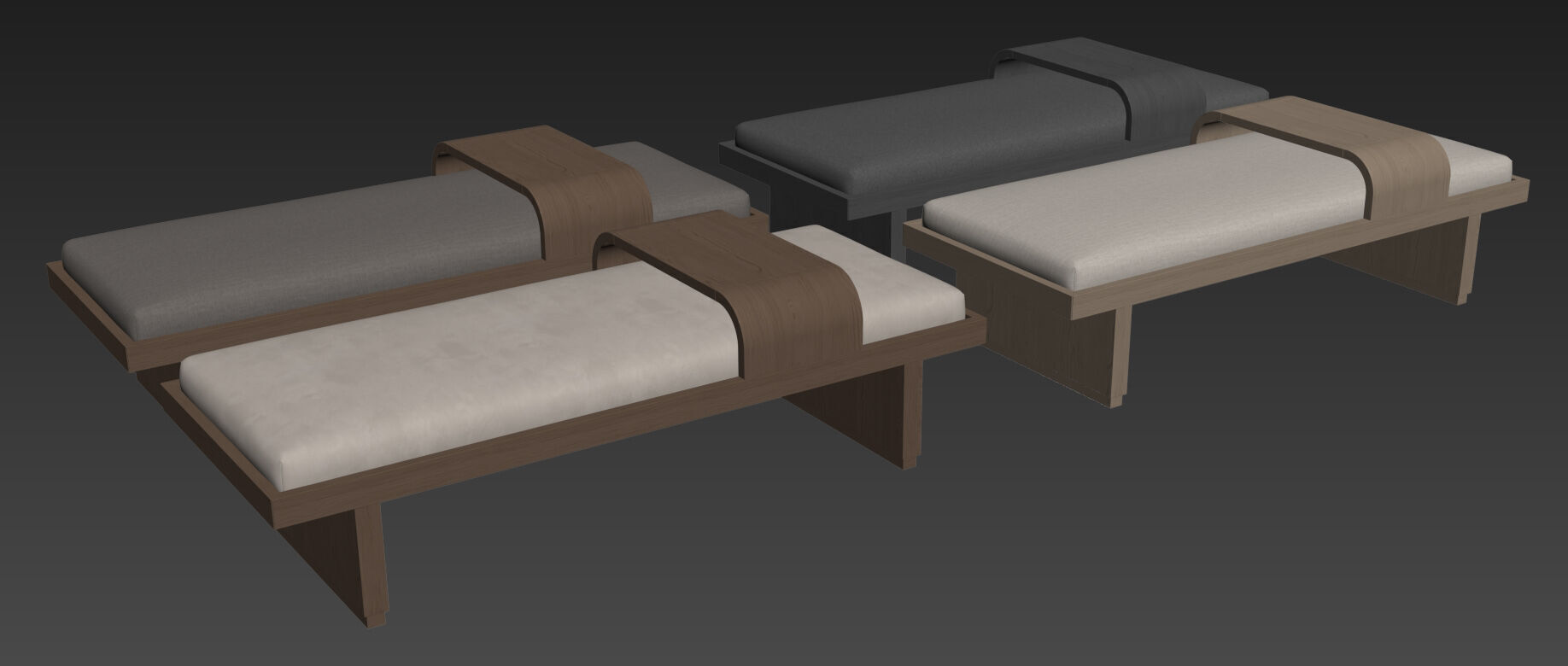 Bryaunna Upholstered Bench By Wade Logan 3D model_15