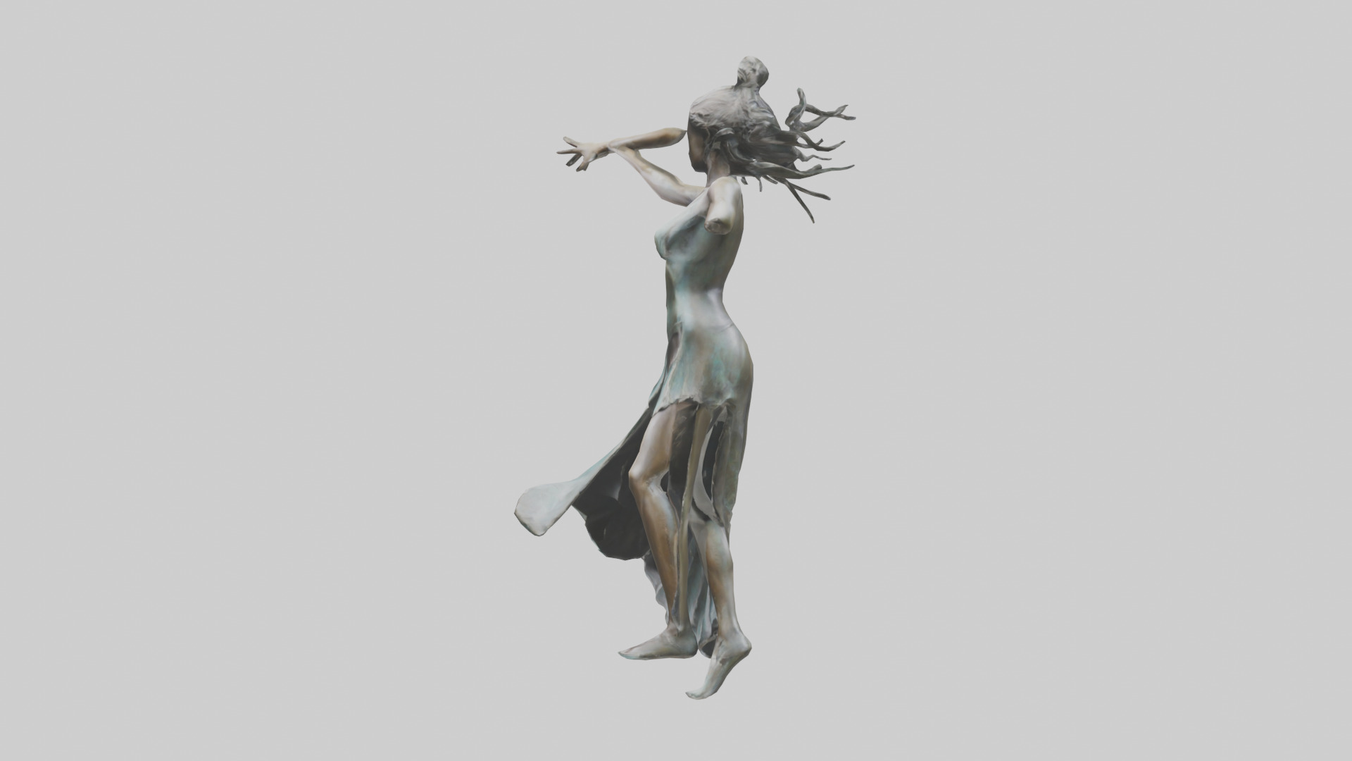 Dancer MidTurn statue model Low-poly 3D model_22