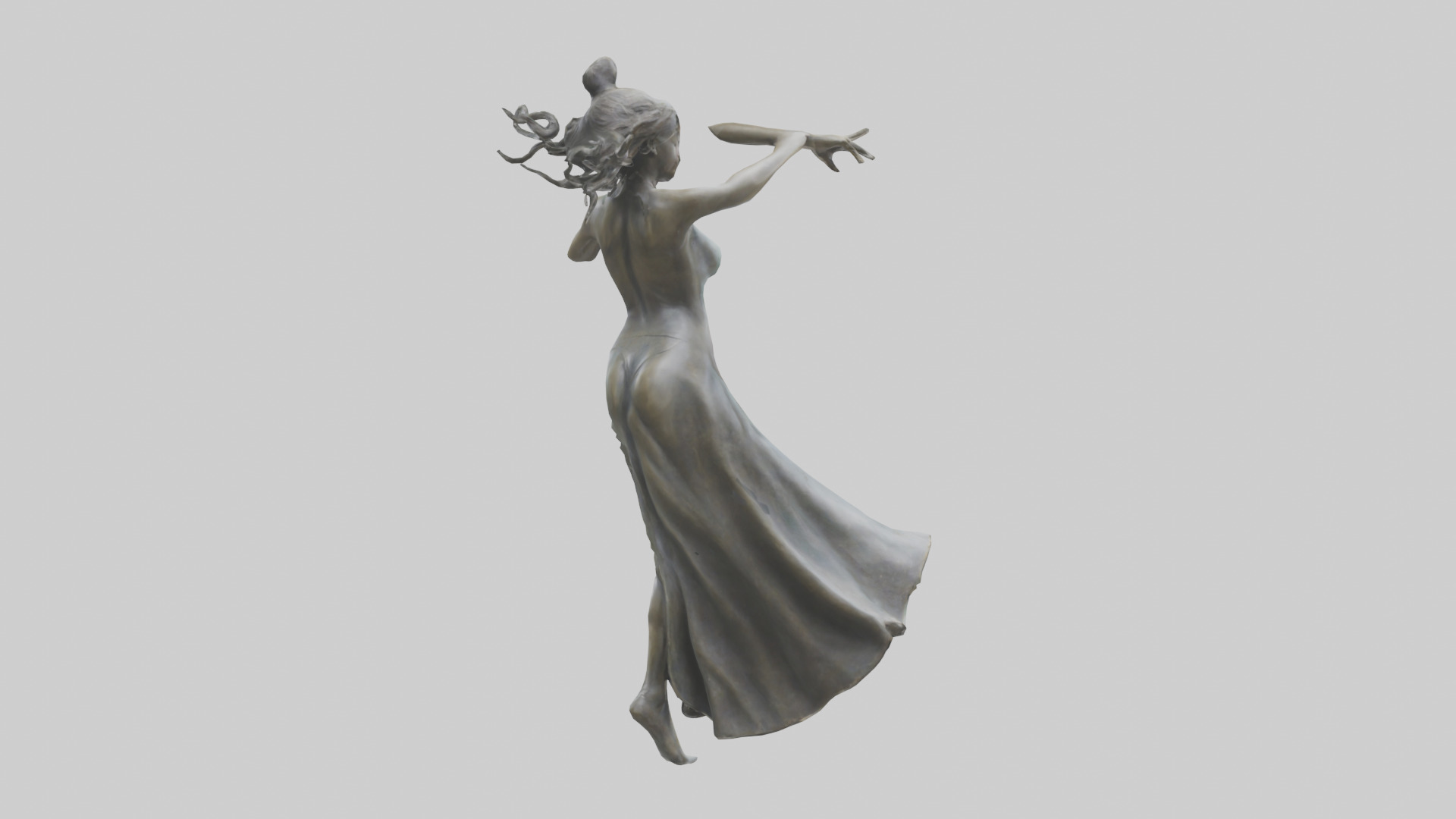 Dancer MidTurn statue model Low-poly 3D model_4