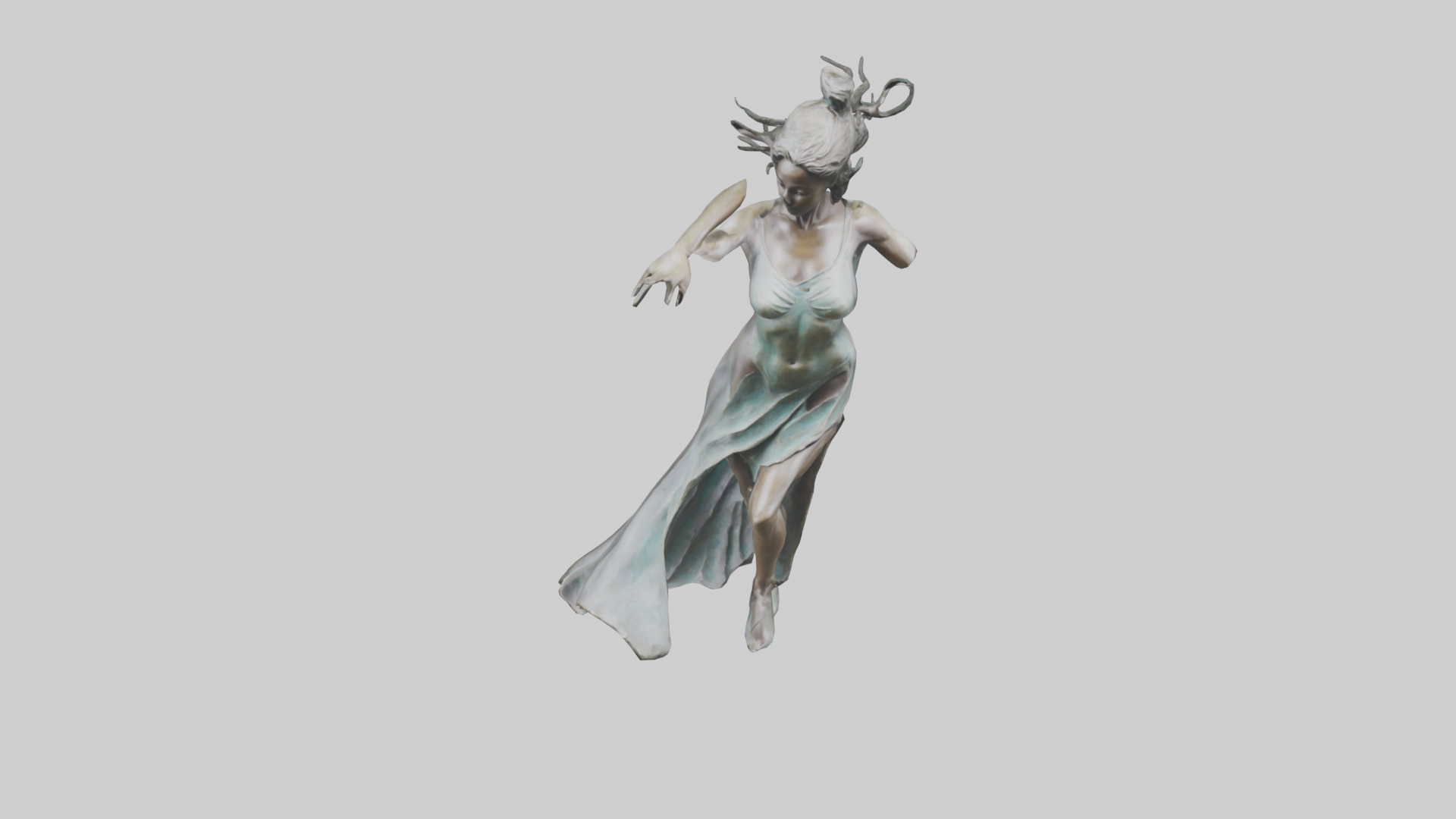 Dancer MidTurn statue model Low-poly 3D model_26