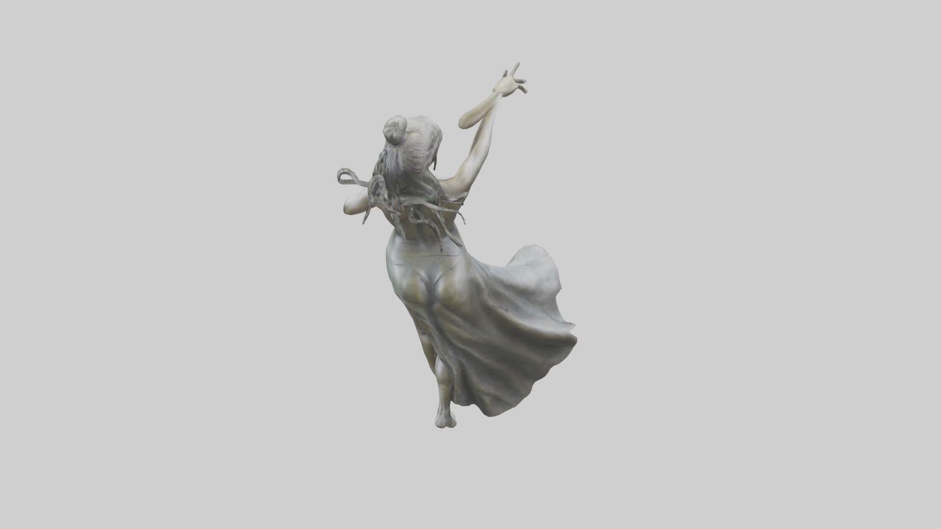 Dancer MidTurn statue model Low-poly 3D model_25