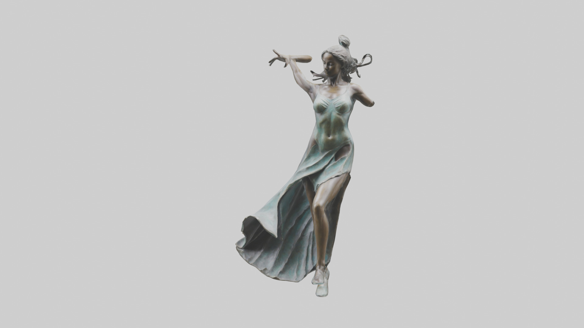 Dancer MidTurn statue model Low-poly 3D model_14