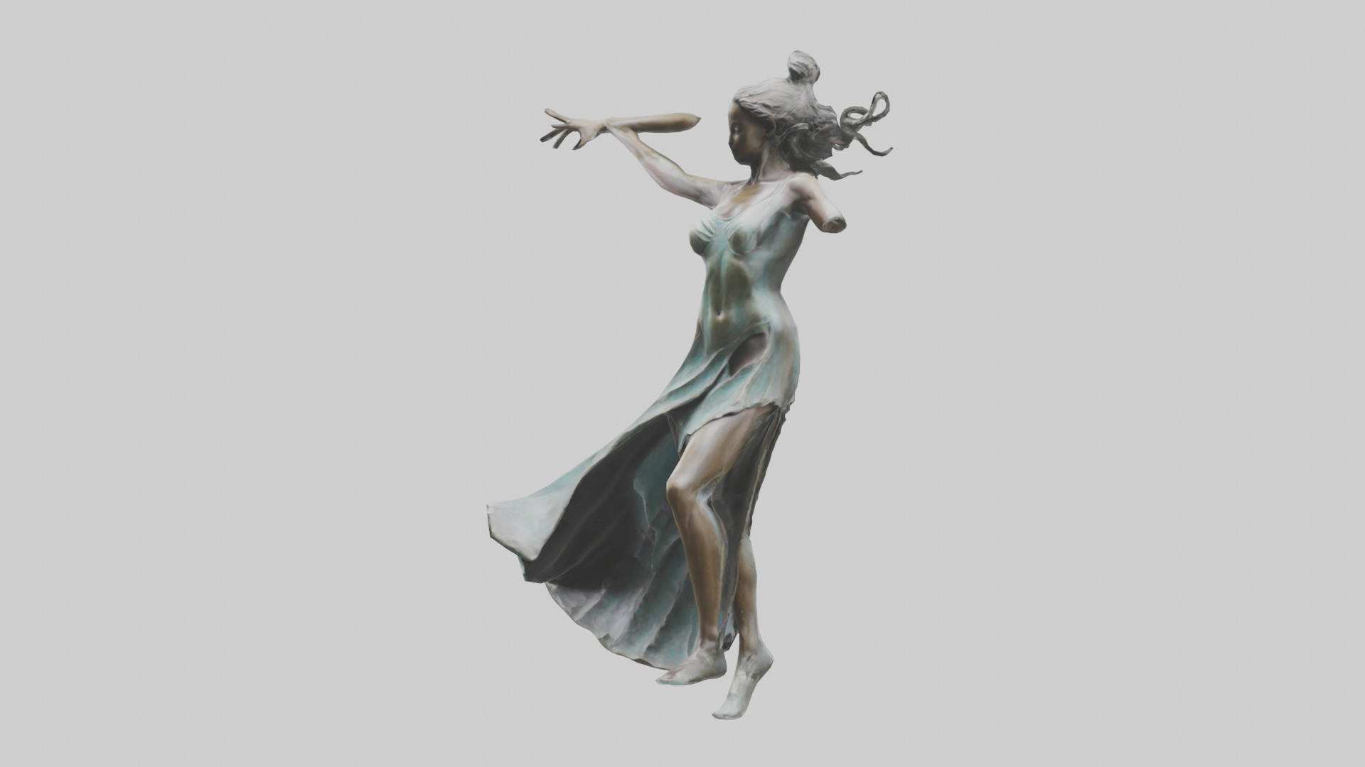 Dancer MidTurn statue model Low-poly 3D model_13