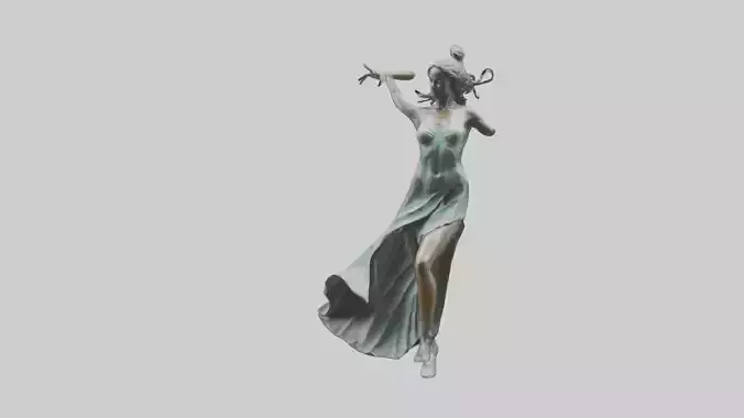Dancer MidTurn statue model Low-poly 3D model