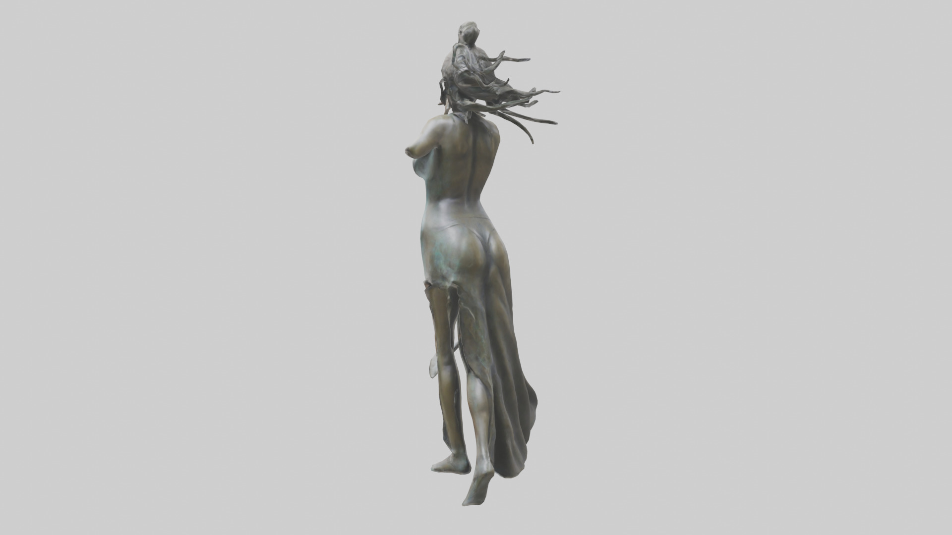Dancer MidTurn statue model Low-poly 3D model_3