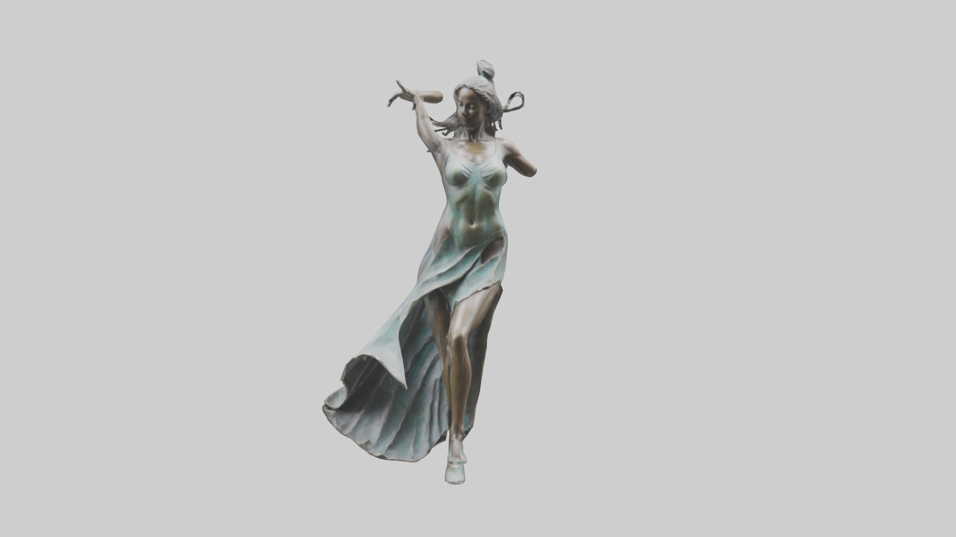 Dancer MidTurn statue model Low-poly 3D model_20