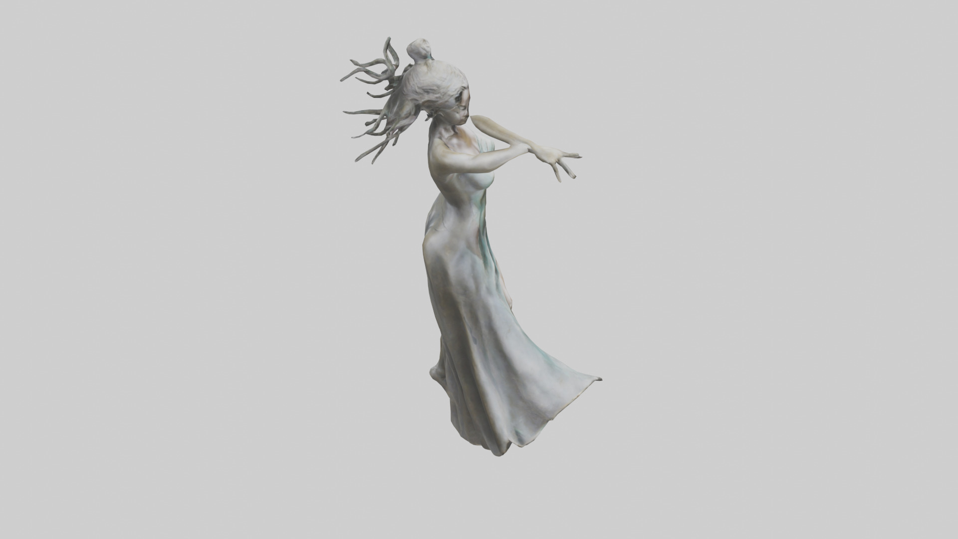 Dancer MidTurn statue model Low-poly 3D model_28