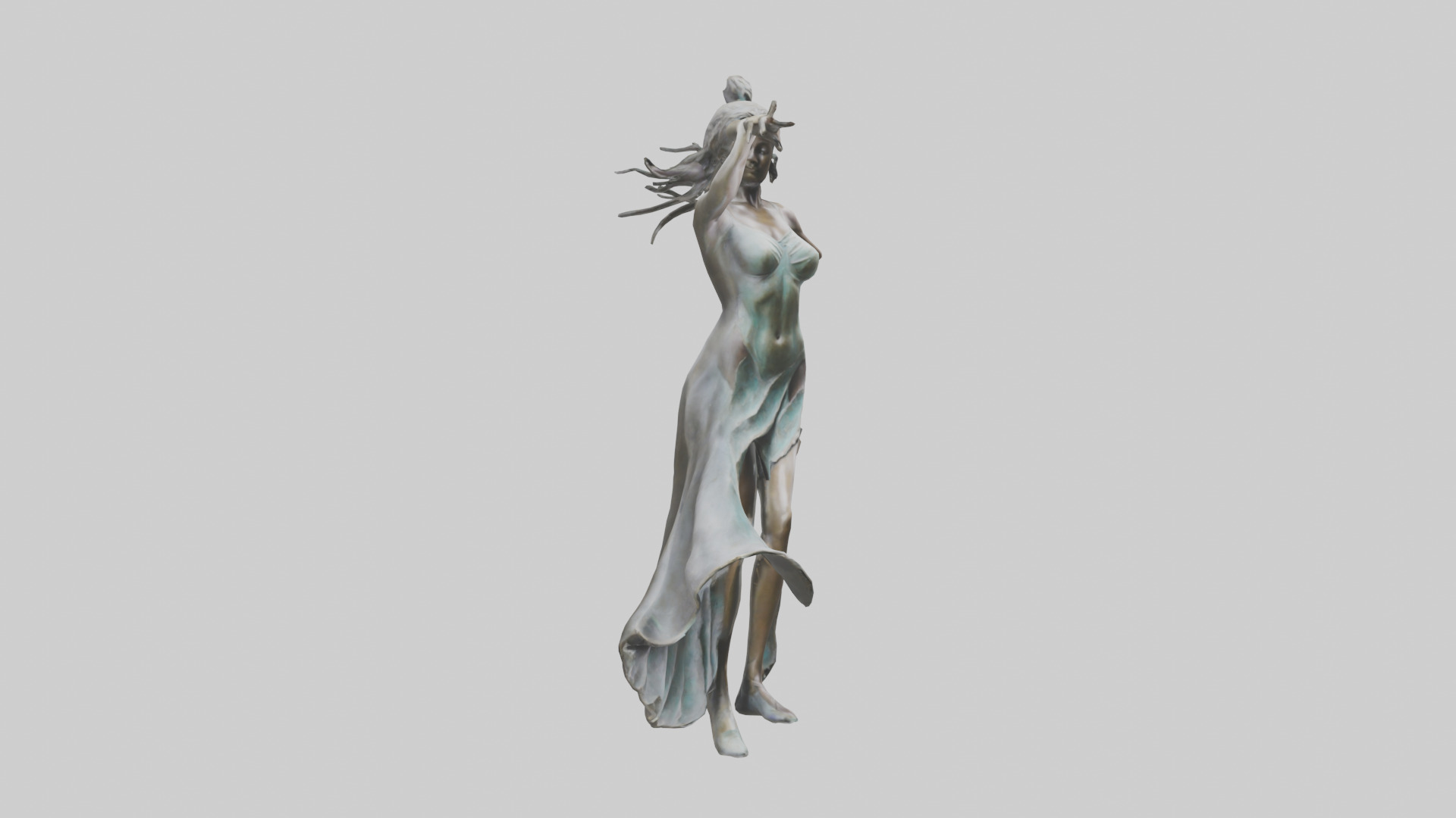 Dancer MidTurn statue model Low-poly 3D model_17