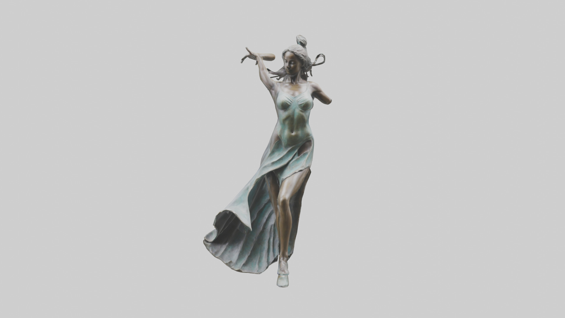Dancer MidTurn statue model Low-poly 3D model_18