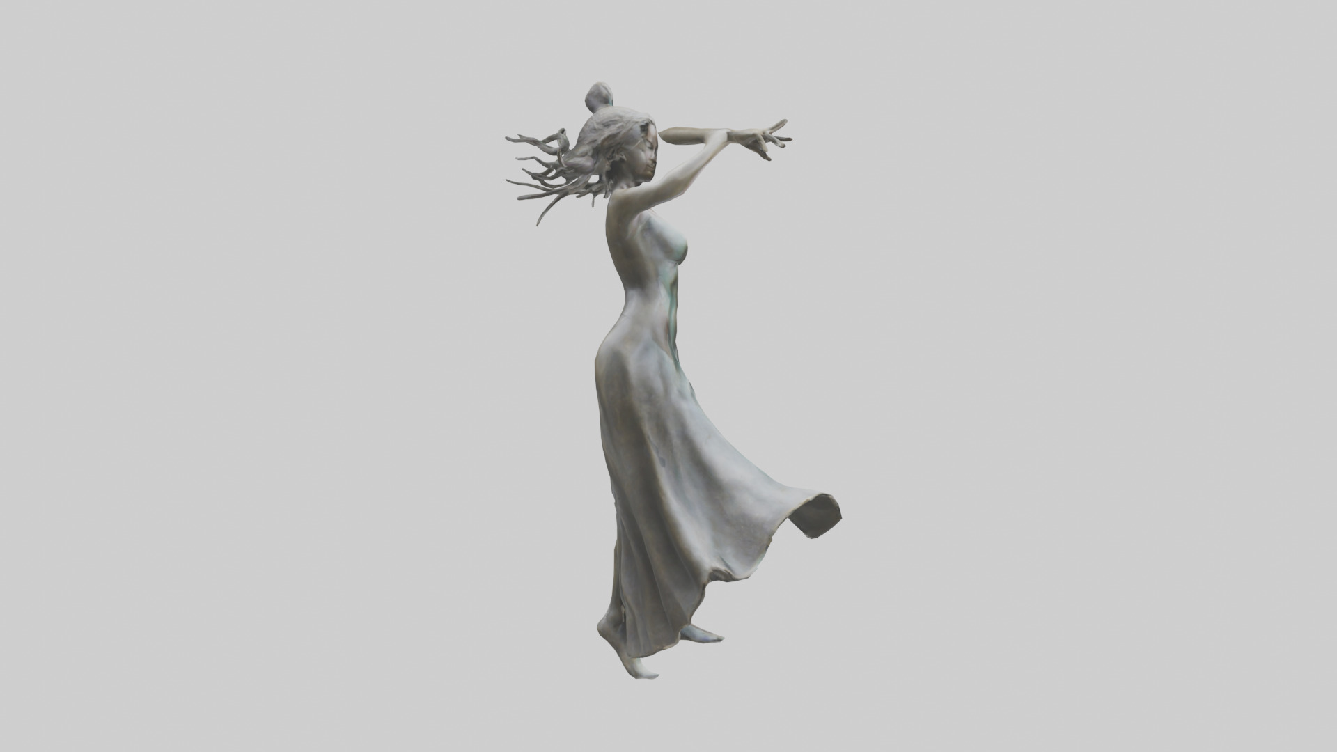 Dancer MidTurn statue model Low-poly 3D model_23