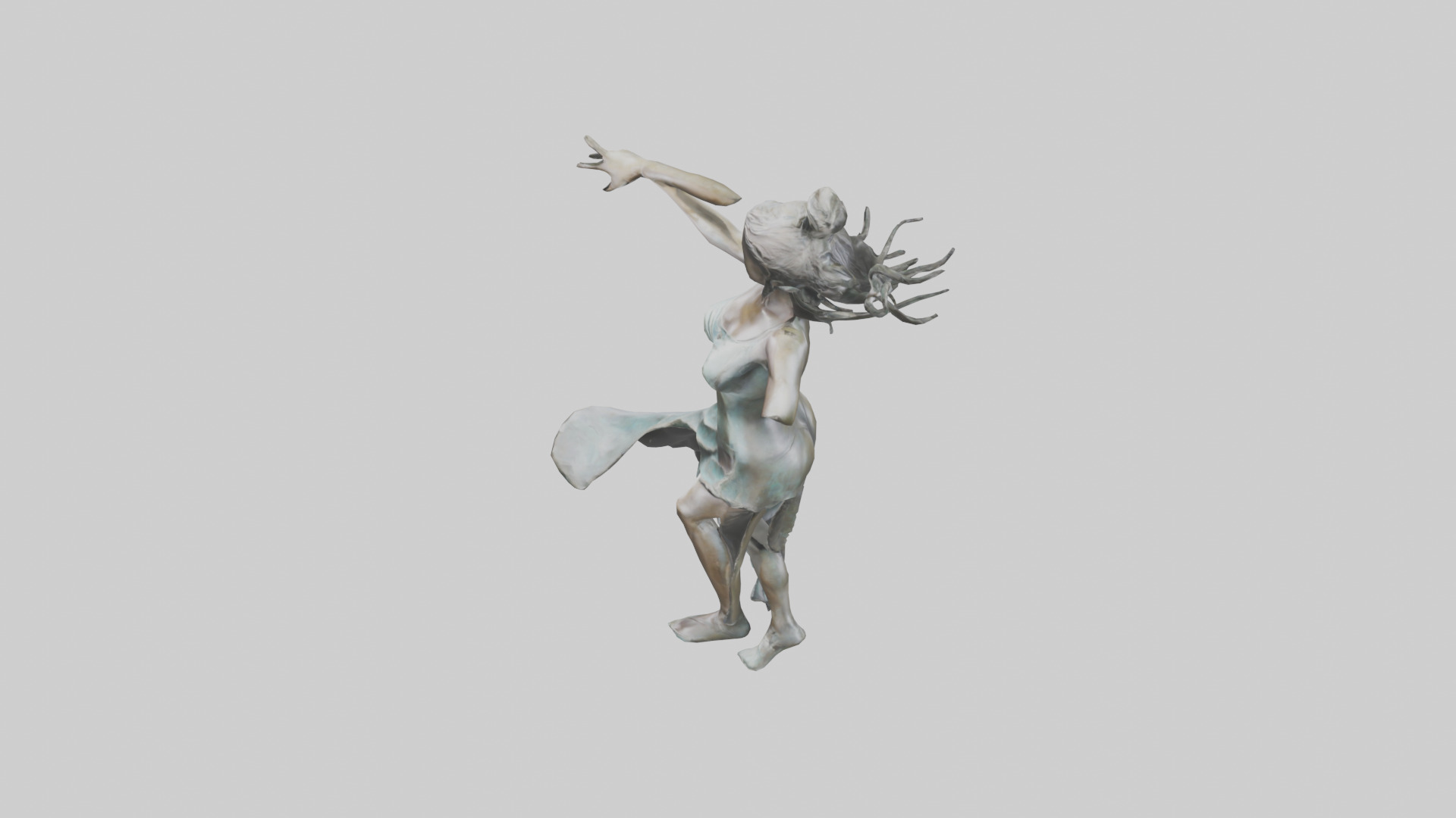Dancer MidTurn statue model Low-poly 3D model_27