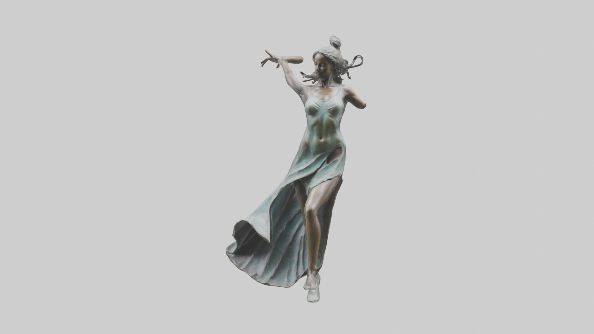 Dancer MidTurn statue model Low-poly 3D model_16
