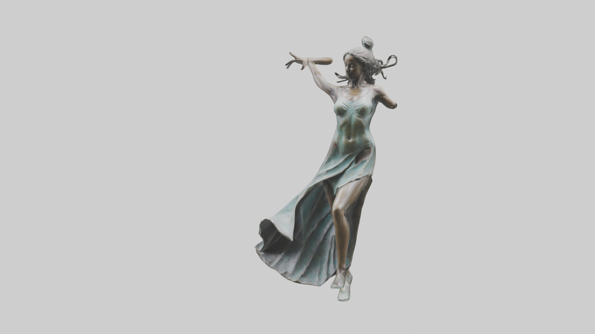 Dancer MidTurn statue model Low-poly 3D model_15