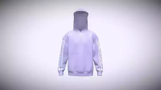 Men Hoodie With Piping In Low Poly