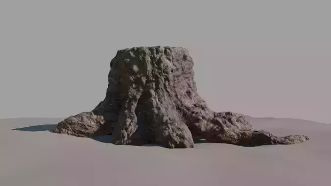 Old Tree Trunk Log with Dead roots