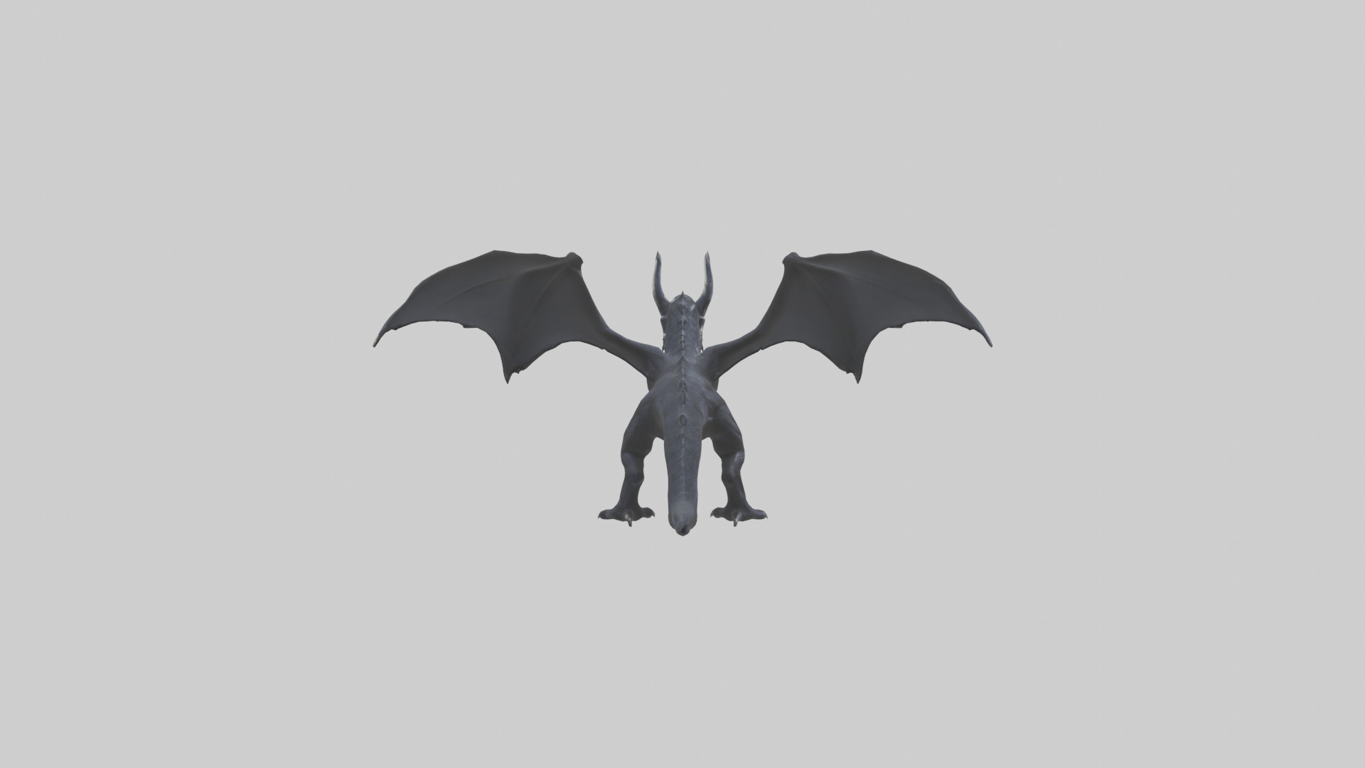 Dark Dragon model Low-poly 3D model_2
