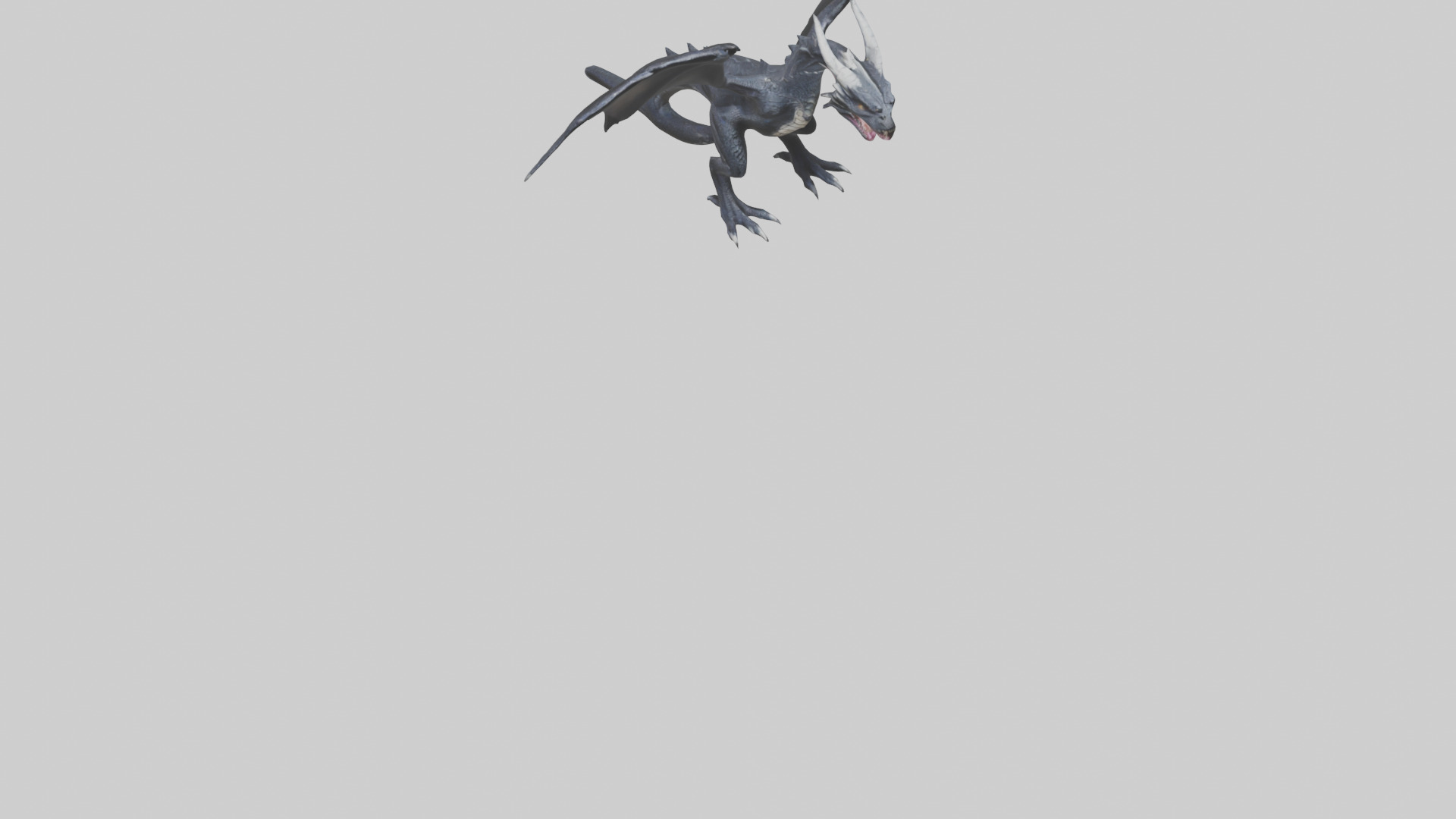 Dark Dragon model Low-poly 3D model_8