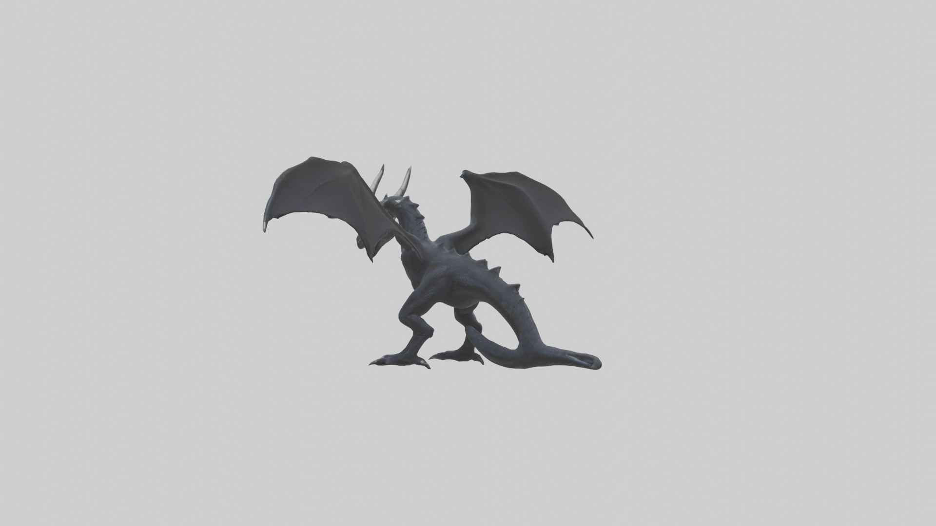 Dark Dragon model Low-poly 3D model_3