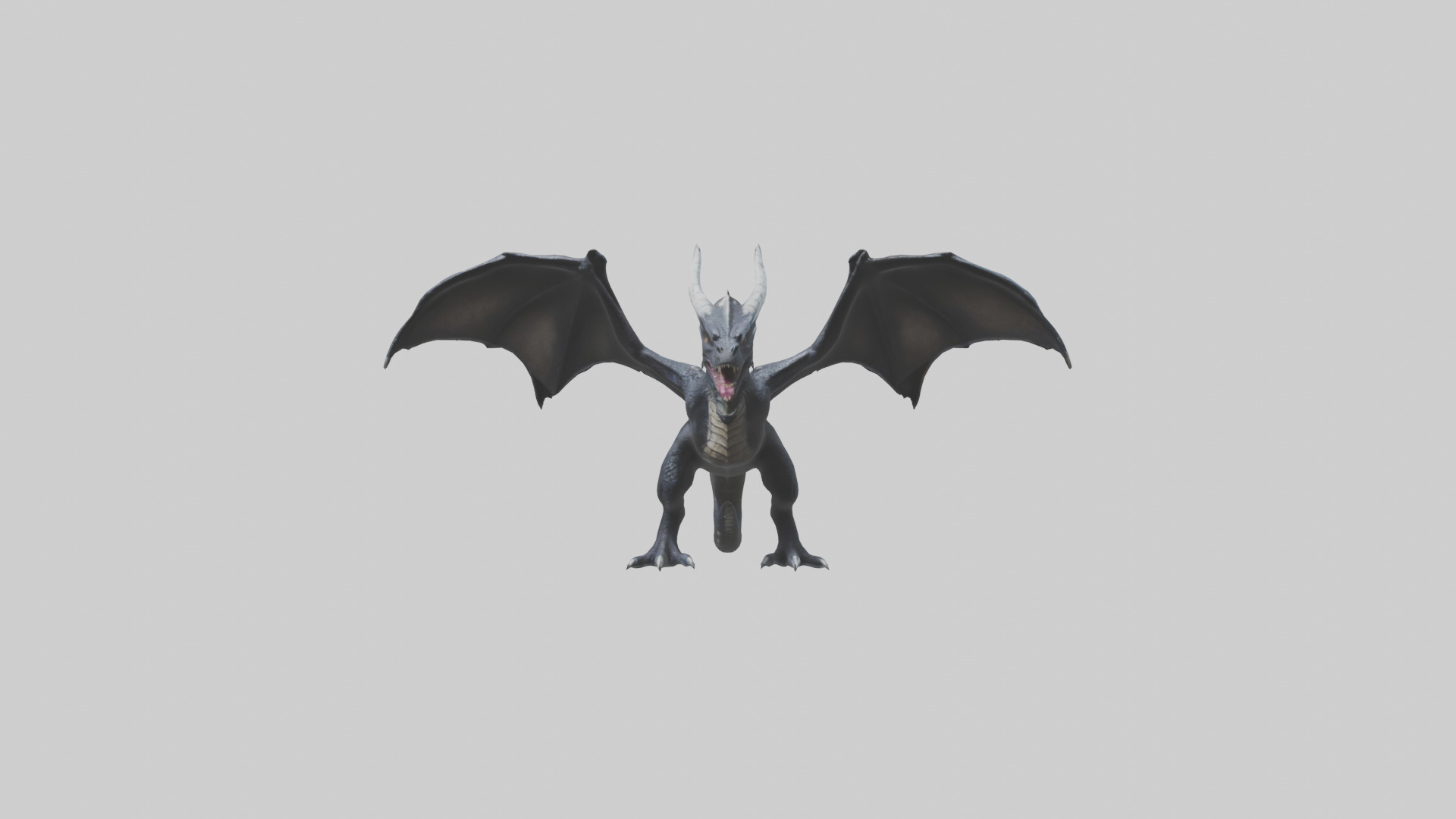 Dark Dragon model Low-poly 3D model_1