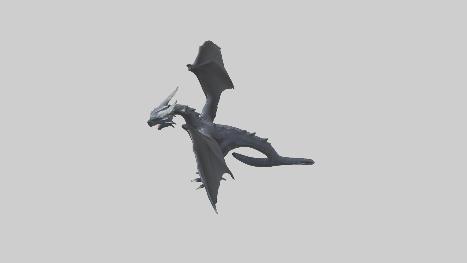 Dark Dragon model Low-poly 3D model_27
