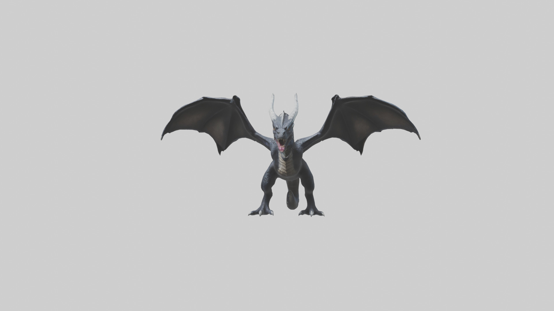 Dark Dragon model Low-poly 3D model_12