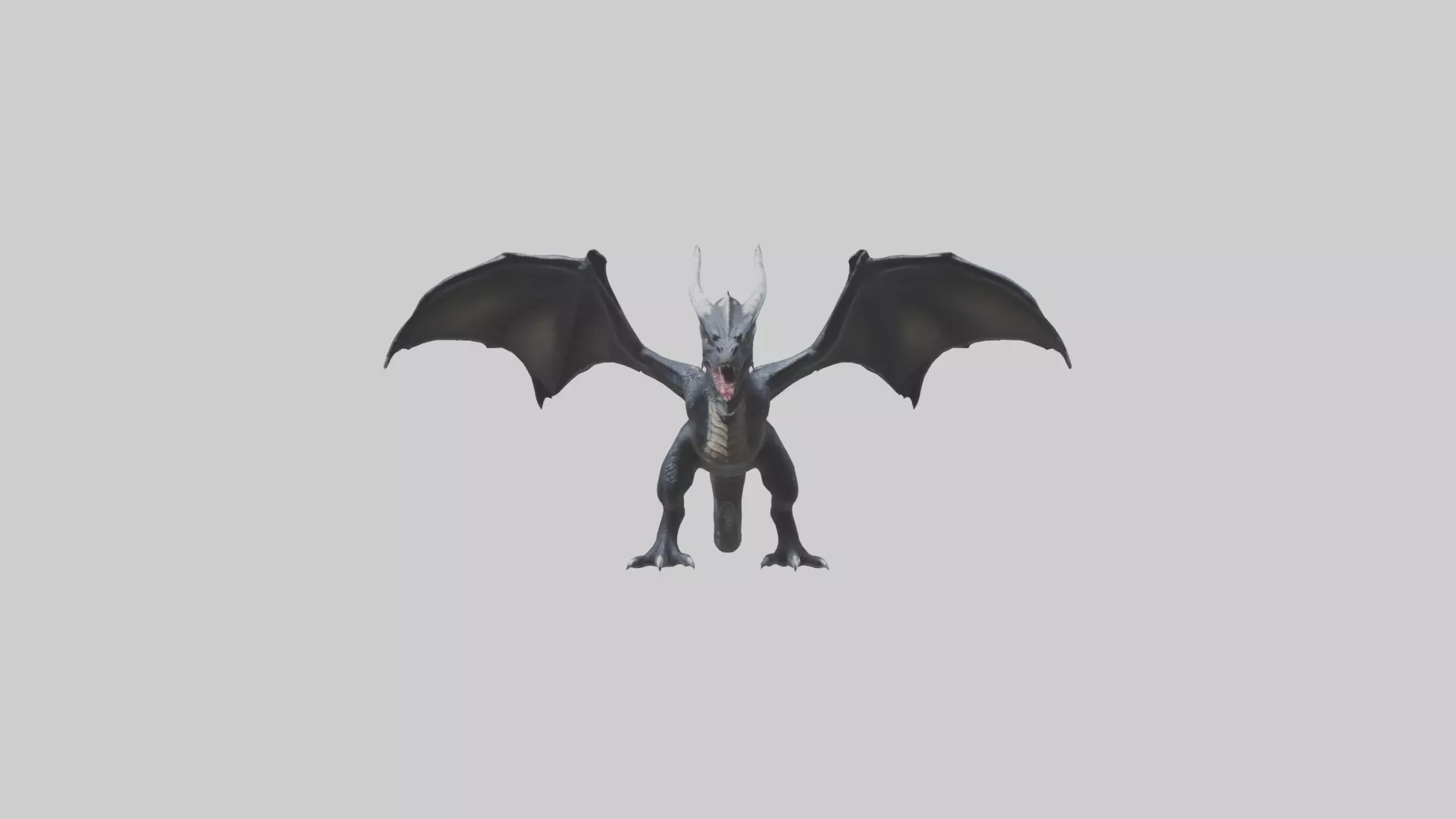 Dark Dragon model Low-poly 3D model_0