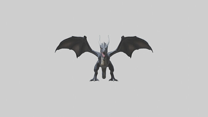 Dark Dragon model Low-poly 3D model