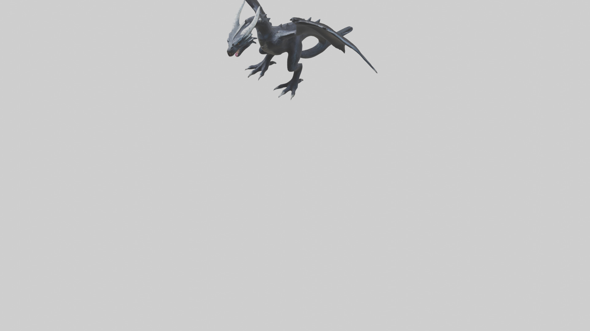 Dark Dragon model Low-poly 3D model_7