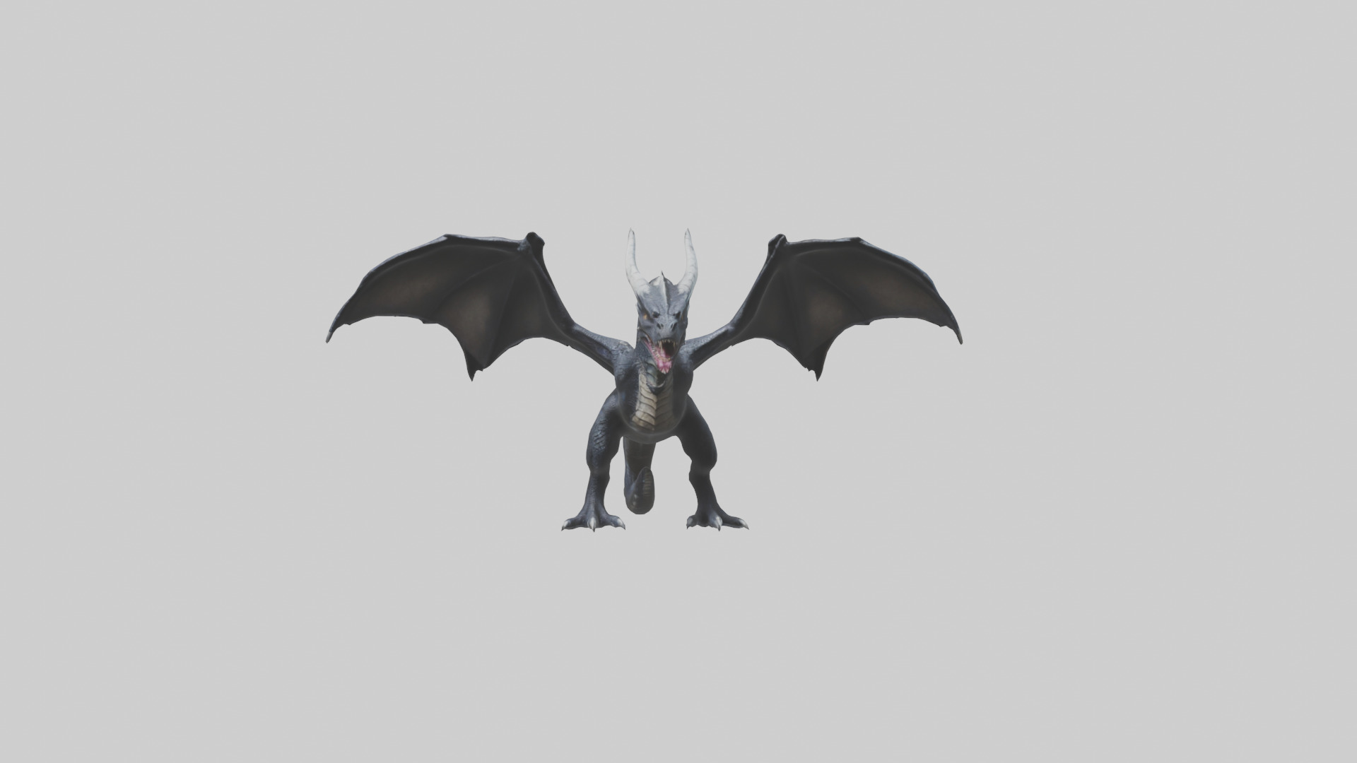 Dark Dragon model Low-poly 3D model_17