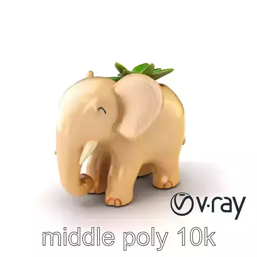 Whimsy Elephant Planter Decorative Model Pack