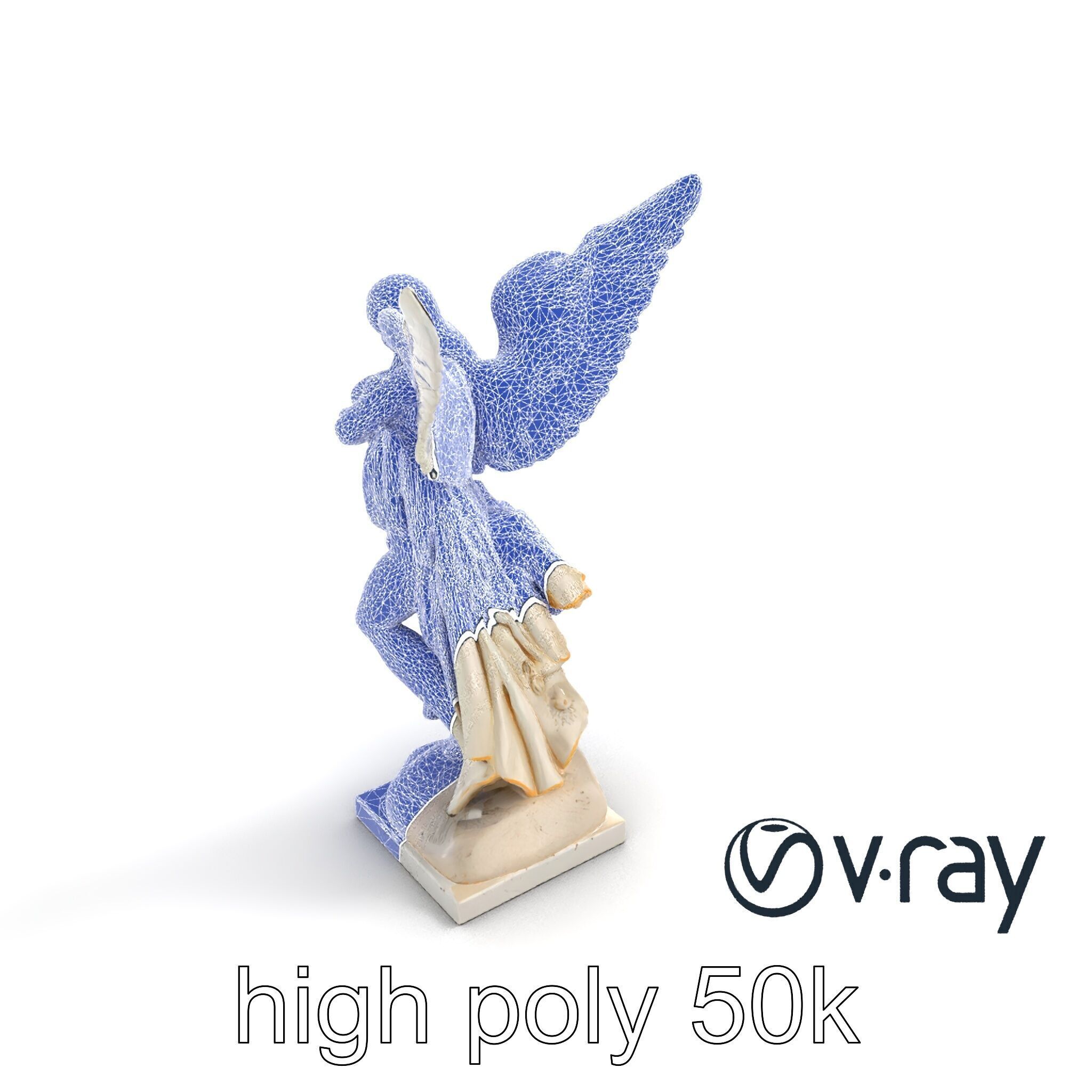 Winged Victory Statue Draped Sculpture model pack Low-poly 3D model_27