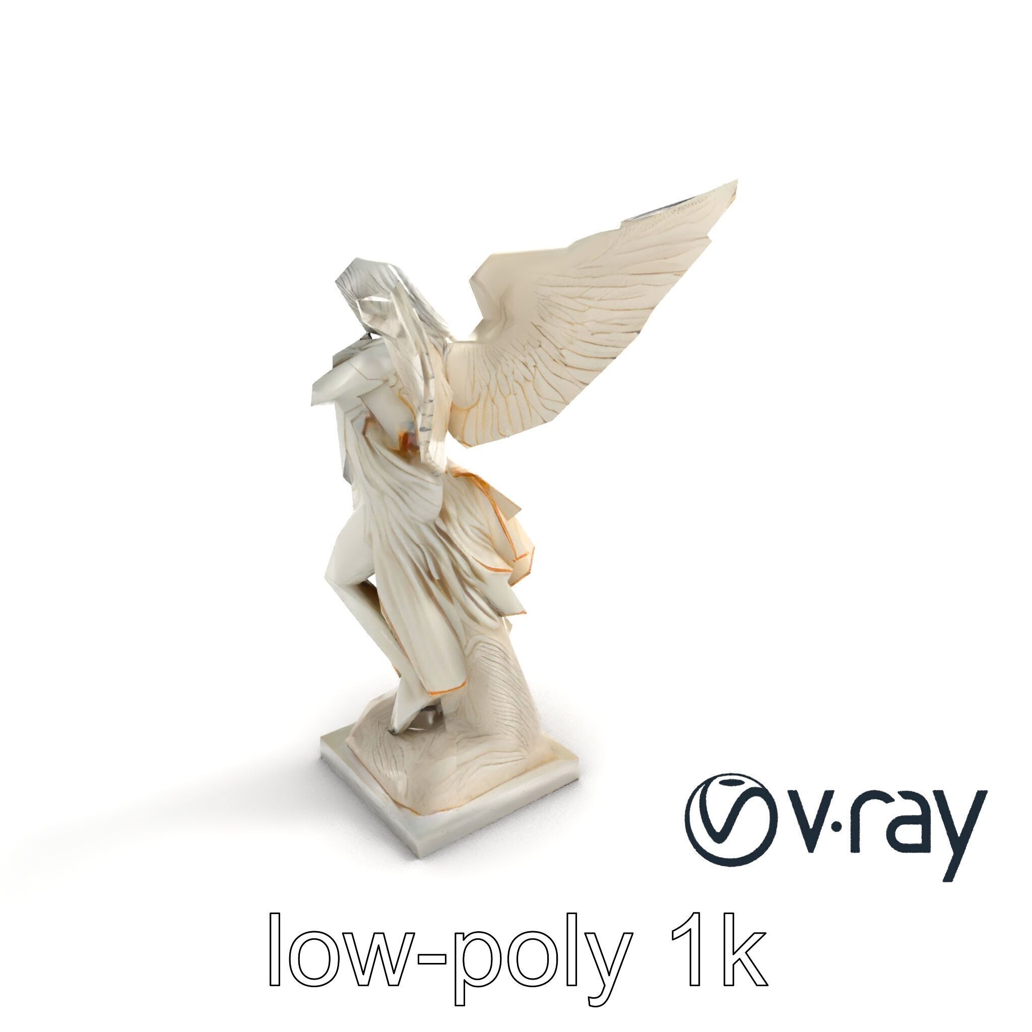 Winged Victory Statue Draped Sculpture model pack Low-poly 3D model_8
