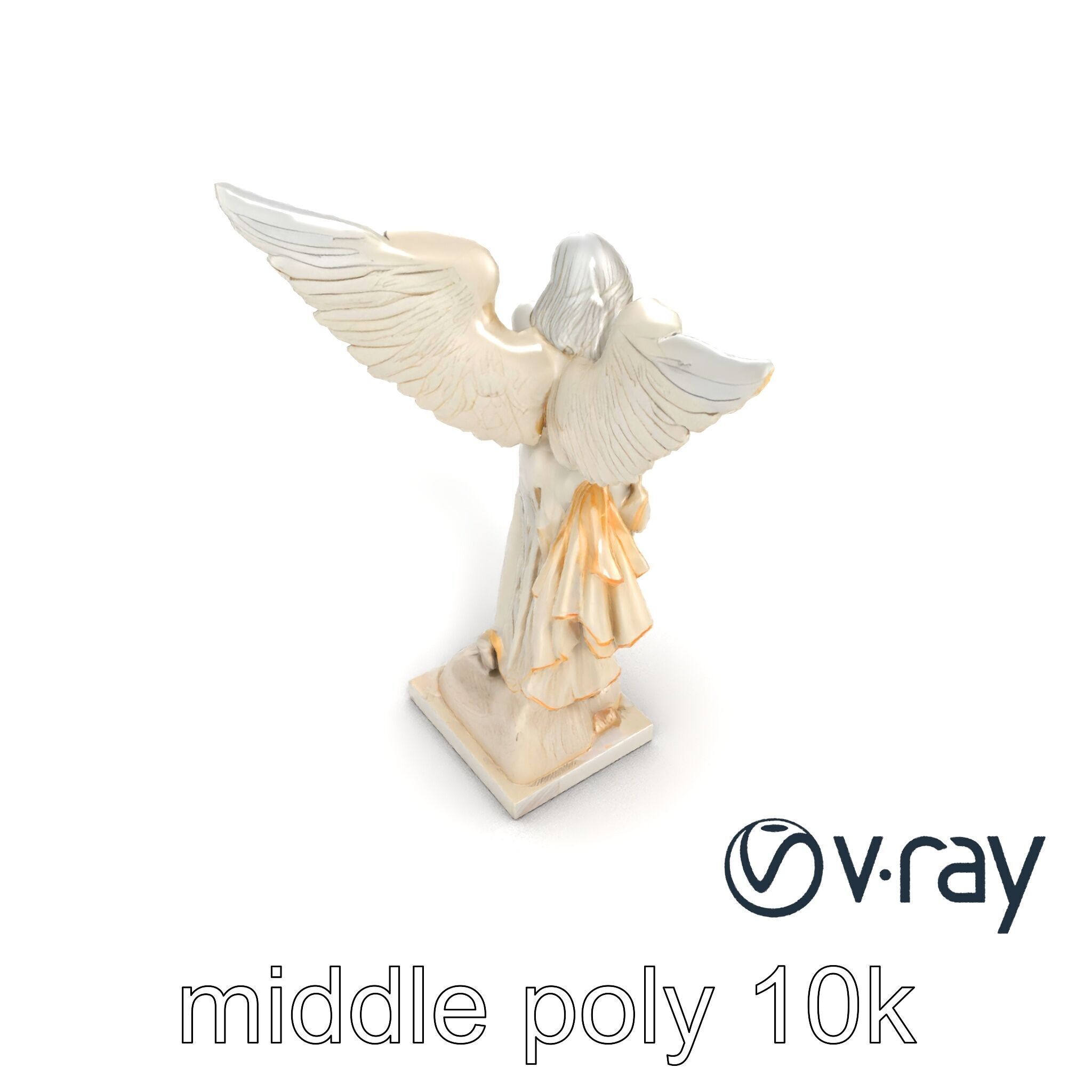 Winged Victory Statue Draped Sculpture model pack Low-poly 3D model_19