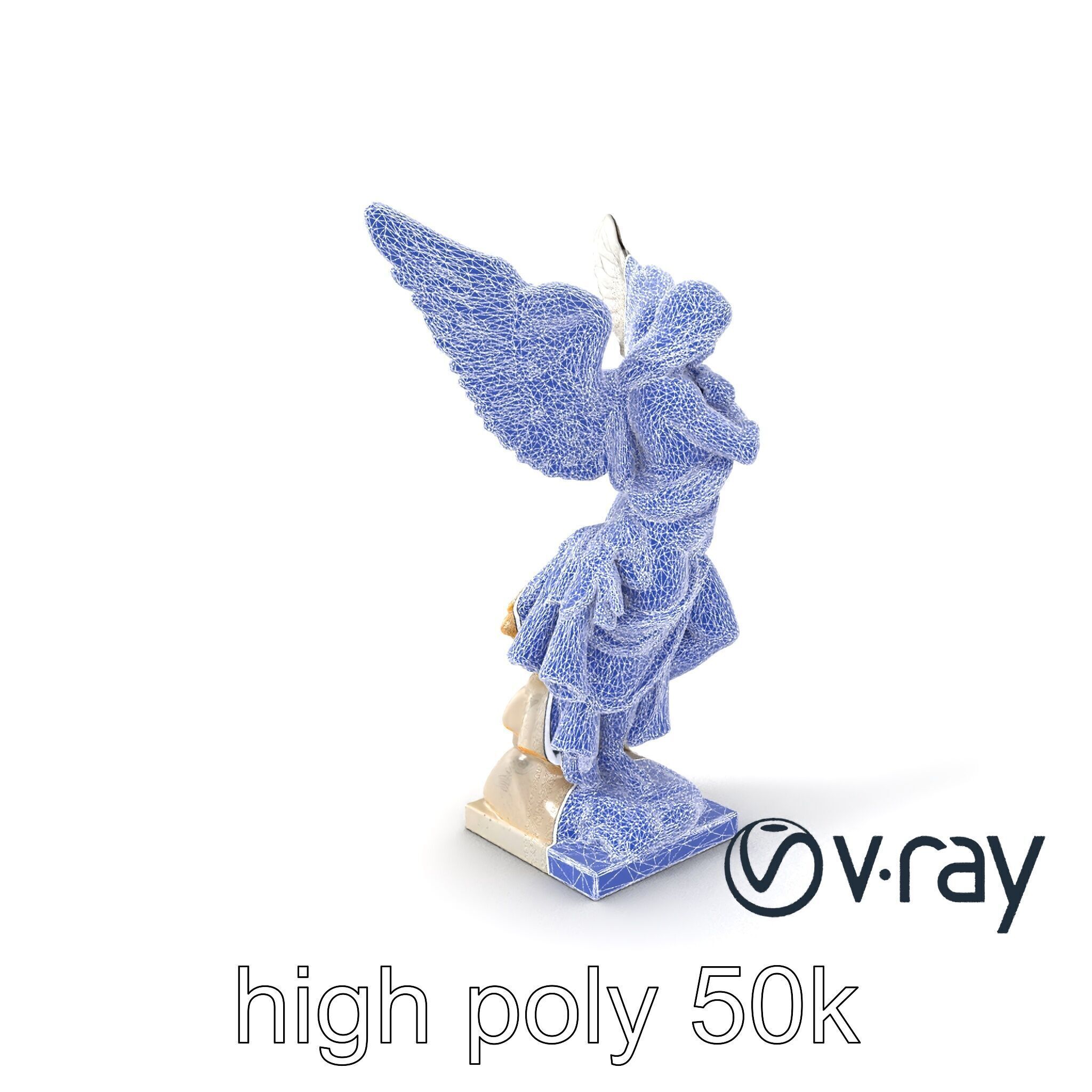 Winged Victory Statue Draped Sculpture model pack Low-poly 3D model_1