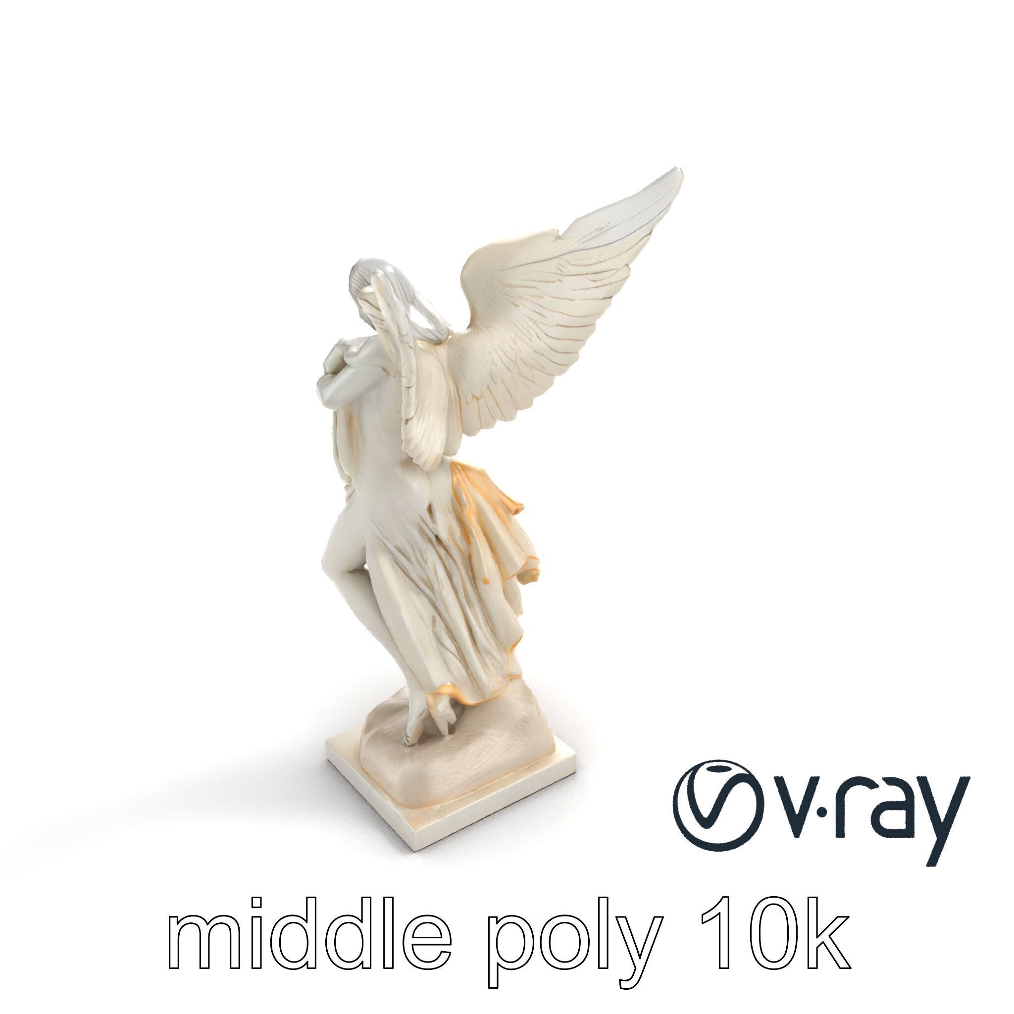 Winged Victory Statue Draped Sculpture model pack Low-poly 3D model_7