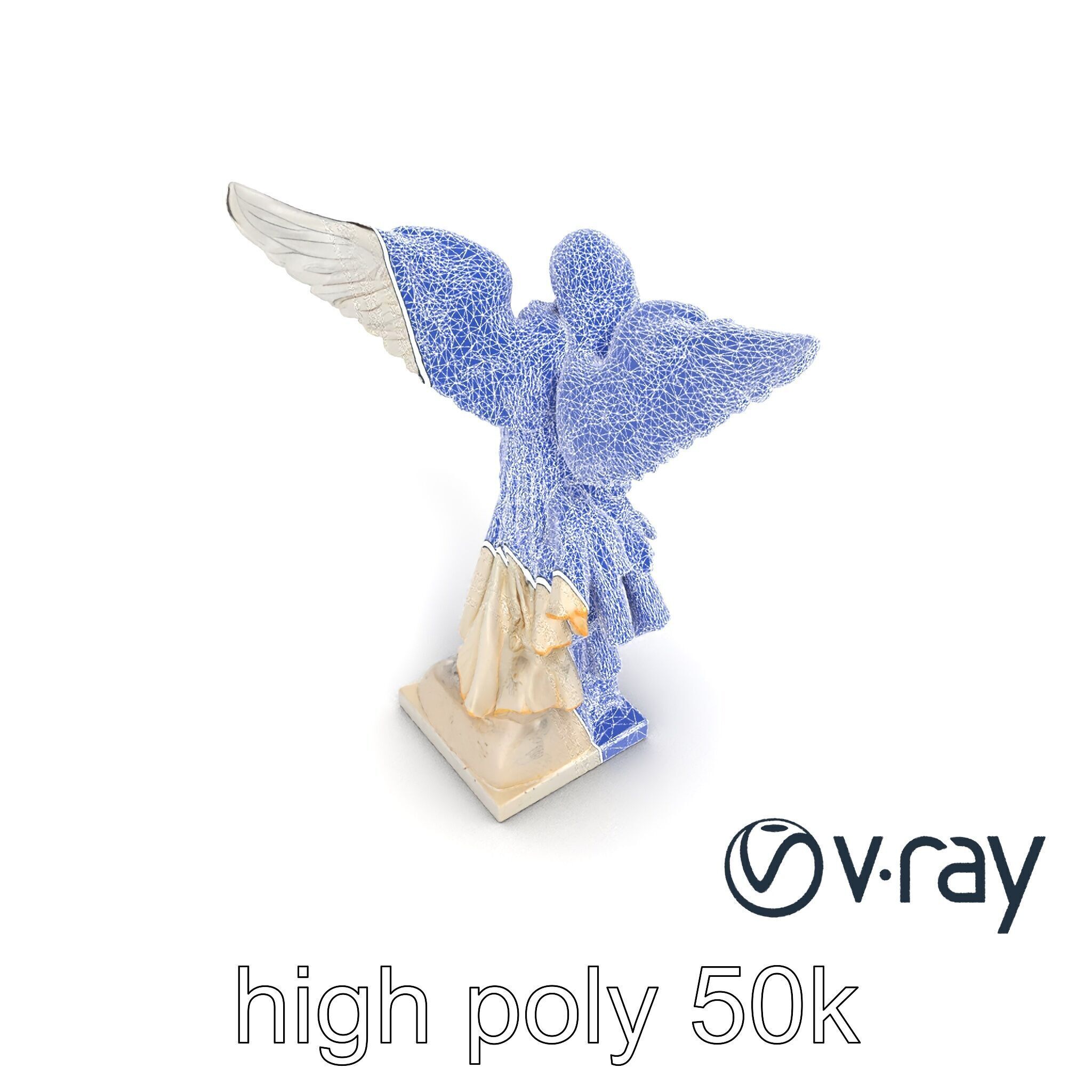 Winged Victory Statue Draped Sculpture model pack Low-poly 3D model_26