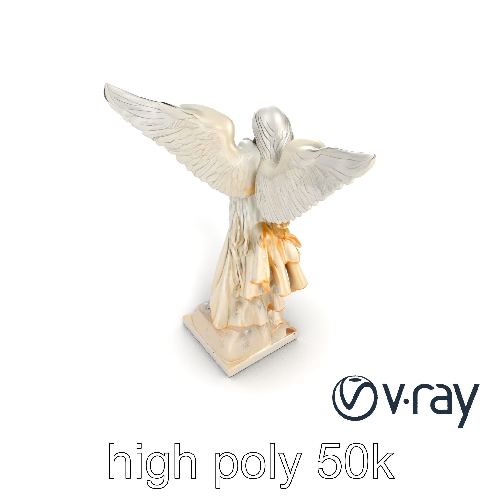 Winged Victory Statue Draped Sculpture model pack Low-poly 3D model_25
