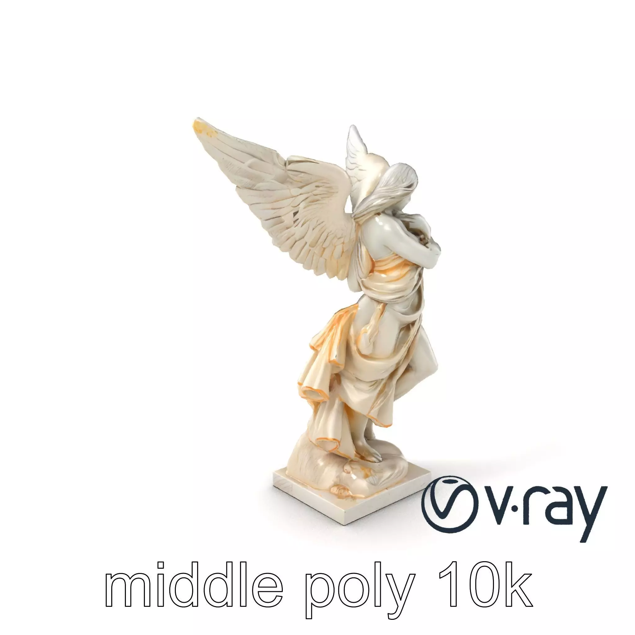 Winged Victory Statue Draped Sculpture model pack Low-poly 3D model_0