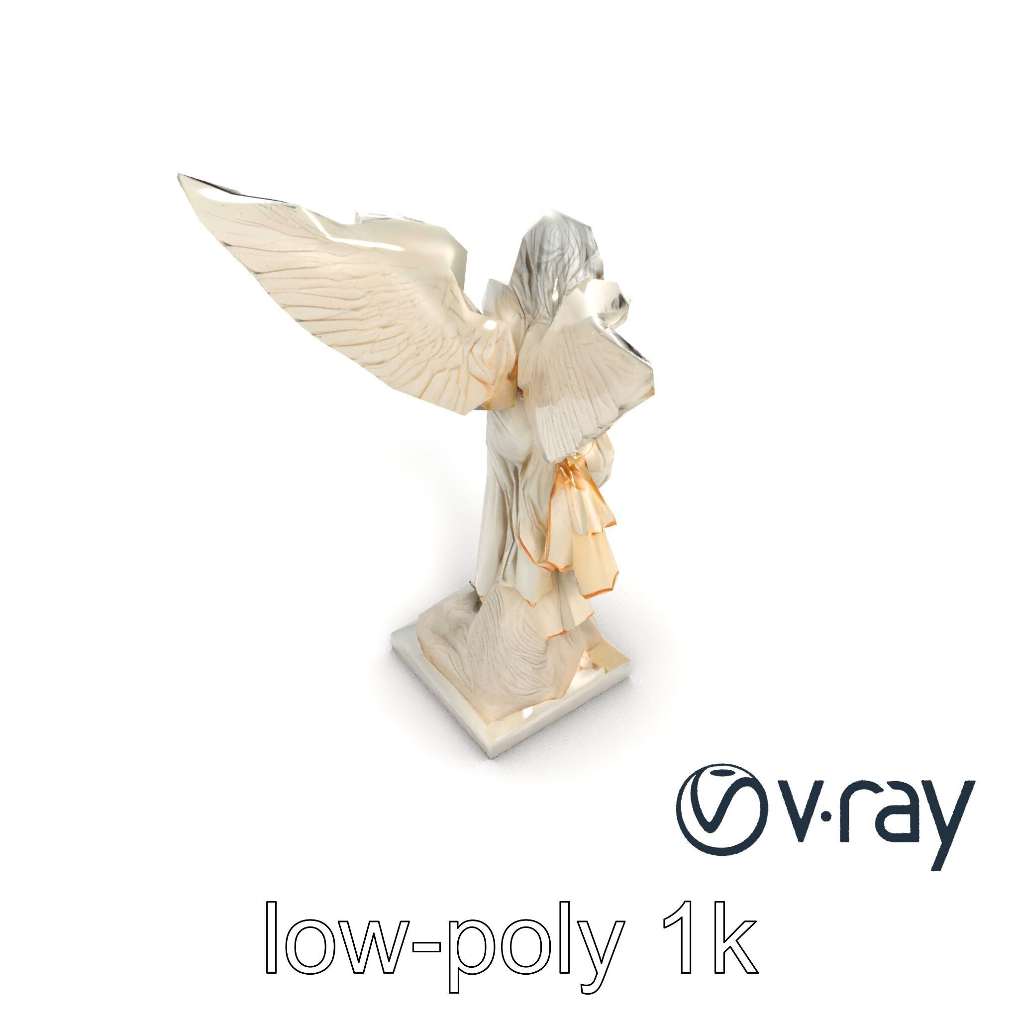 Winged Victory Statue Draped Sculpture model pack Low-poly 3D model_20