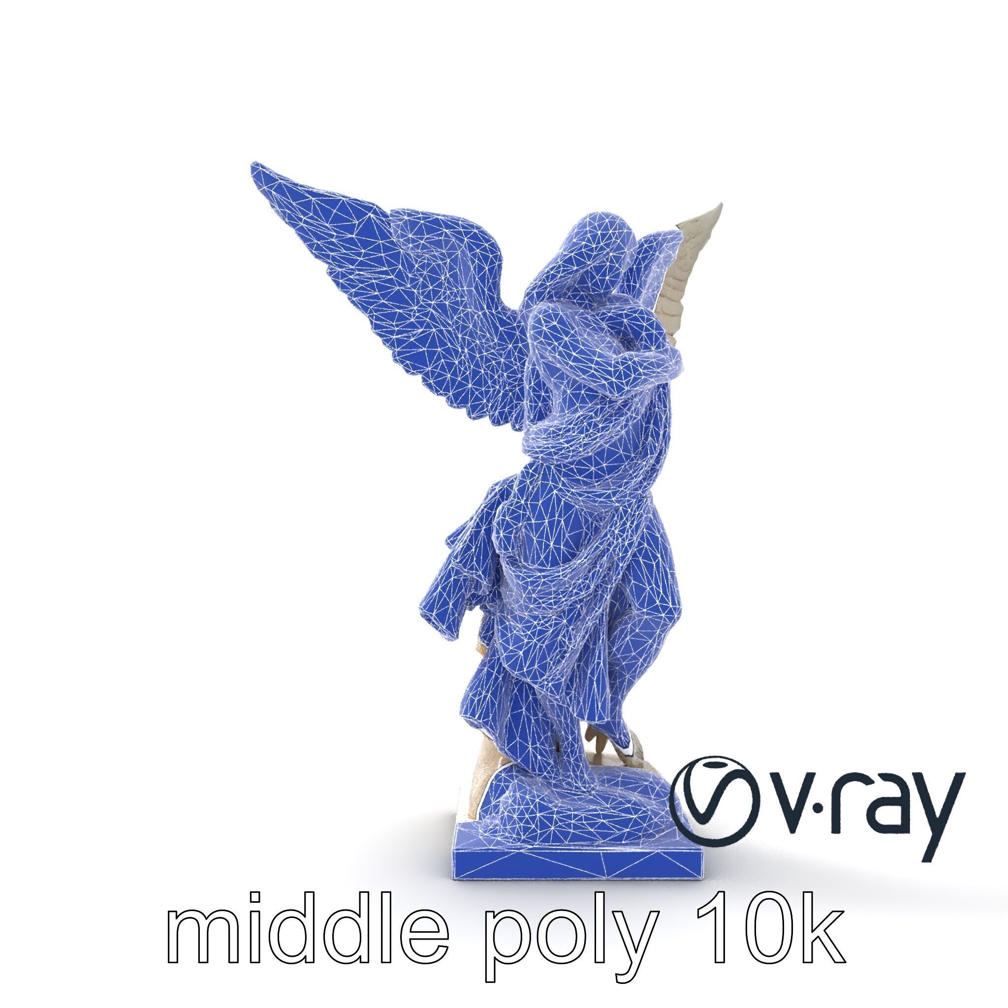 Winged Victory Statue Draped Sculpture model pack Low-poly 3D model_13